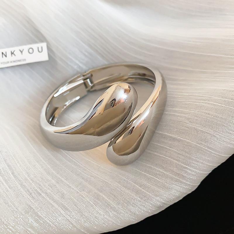 Opening Adjustable Bangles Gold Silver Color Alloy Bangles Goth Irregular Women Bangles Light Luxury Jewelry Accessories Gifts