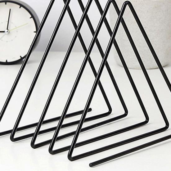 Storage Rack Multi-purpose Tidy Keeping Solid Color Triangle Shape Book Storage Shelf for Desktop