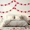 4 Pack Felt Heart Garland Banner, No DIY Valentine's Day Decorations Red Pink Hearts Hanging Banner 9.8ft Galentines Day Heart Felt Decor for Wedding