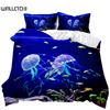 Jellyfish Duvet Cover Set Jellyfish Printed Comforter Cover for Teens Kids Ocean Theme Bedspread Sea Coral Polyester Quilt Cover