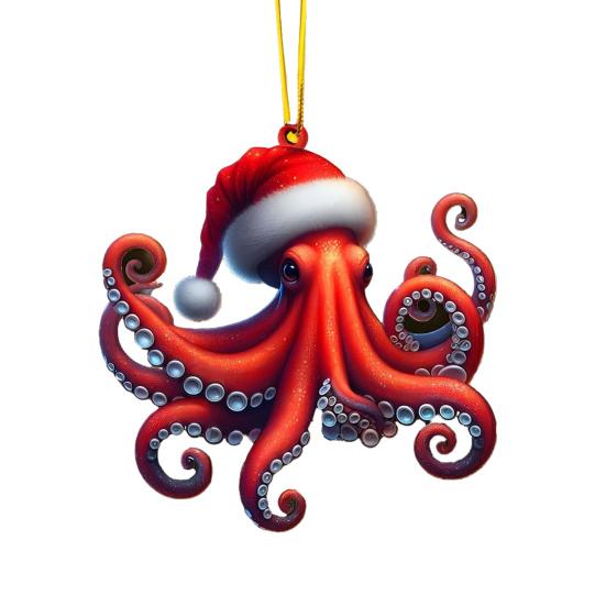 Рождественское украшение 2D акриловая собака/медведь/пчела/кролик/петух подвесное украшение мультяшные животные кулон на елку для домашнего праздничного декора