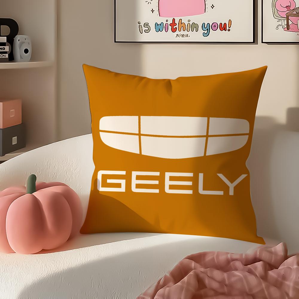 Reliable Car Brand GGEELY Cushion Cover Pillowcase Short Plush Invisible zipper Room Sofa Cushion Cover