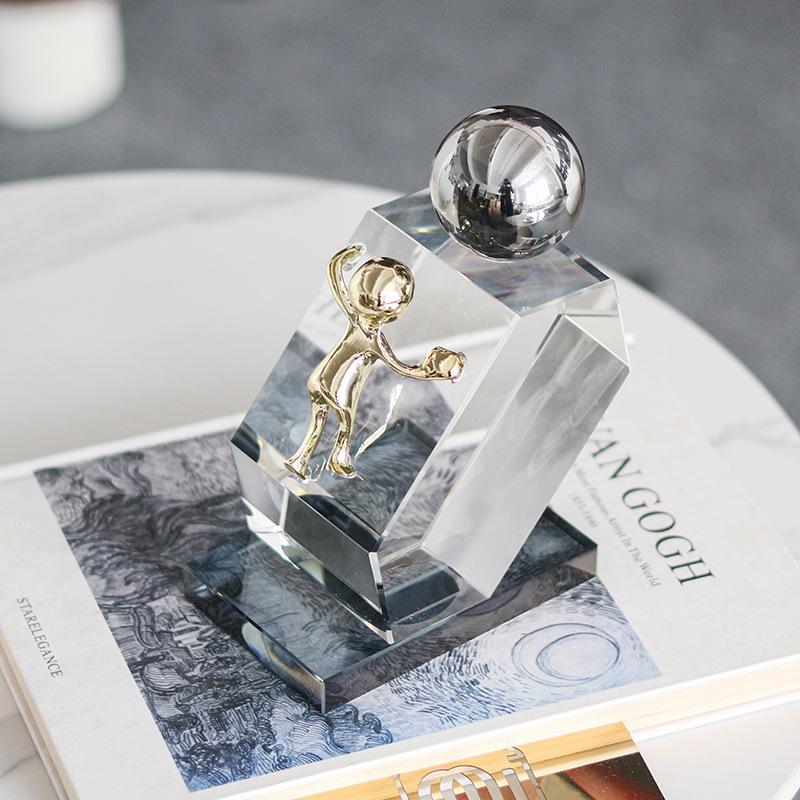 Креативная геометрическая статуэтка для скалолазания из кристаллов, скульптура, украшение для персонажа, модель дома, виллы, отеля типа «постель и завтрак», светильник, роскошные аксессуары