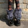 Faux Fur Leg Warmers Women Winter Fuzzy Leg Warmers Soft Furry Boot Cuff Fluffy Boot Sleeves for Party Costume Date Street Wear