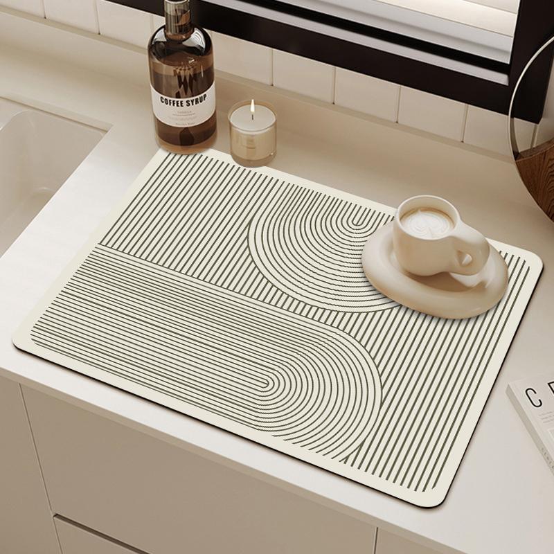 Kitchen Draining Mat Coffee Machine Super Absorbent Pad Tableware Drying Mat Countertop Placemat Home Decoration