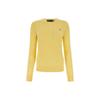 Polo Solid Color Embroidered Loose Fit Crew Neck Striped Long Sleeve Sweater Women Sweater Yellow 211910421-008