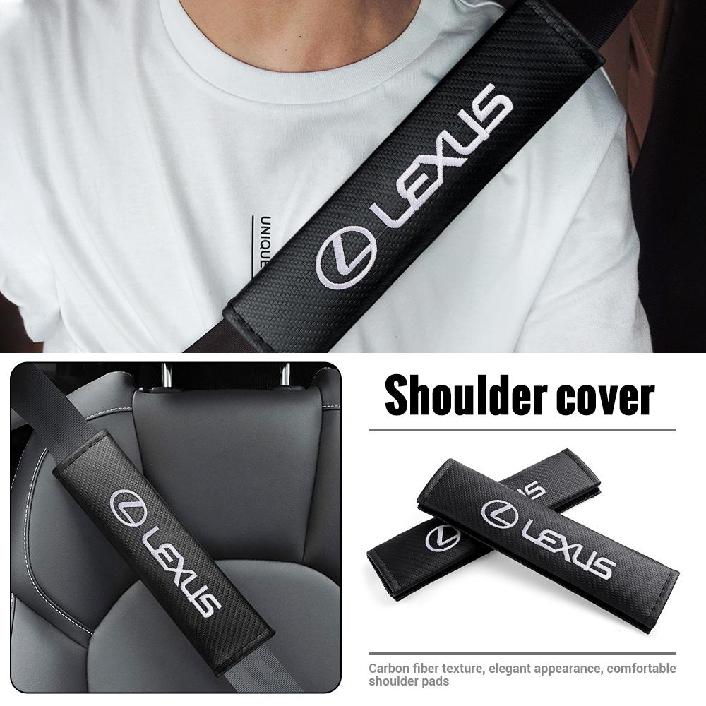 1/2Pcs Car Seat Belt Shoulder Carbon fiber Protector Pads For Lexus NX IS 250 RX GS UX RX300 RX350 CT200H GX460 ES LX Fsport GXFP0