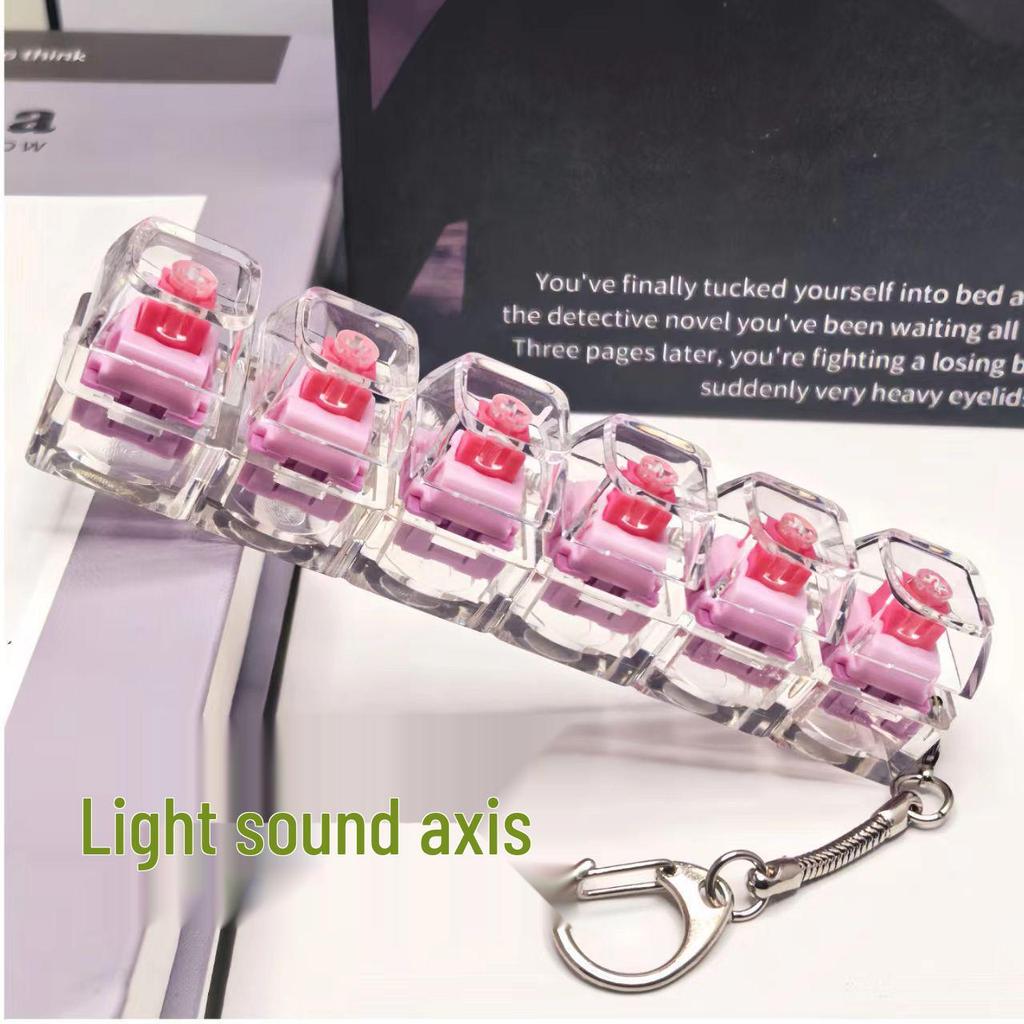 Брелок для ключей в виде бесшумной механической клавиатуры с 5,6 крестовыми переключателями и высокопрозрачными колпачками клавиш; Игрушка-антистресс.