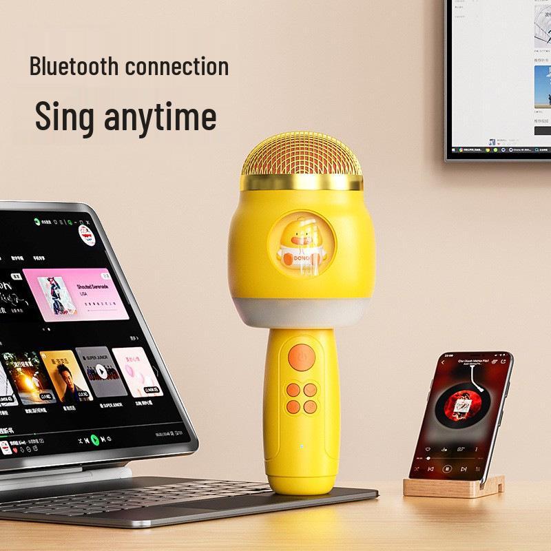 Детский беспроводной KTV микрофон и динамик - Игрушка для пения для семейного веселья