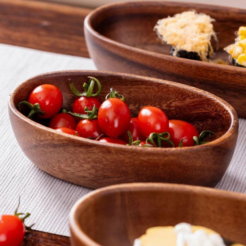 Креативные деревянные миски Чаша в форме лодки из цельного дерева Десертные тарелки Фруктовая тарелка для суши Поднос для столовой посуды из дерева