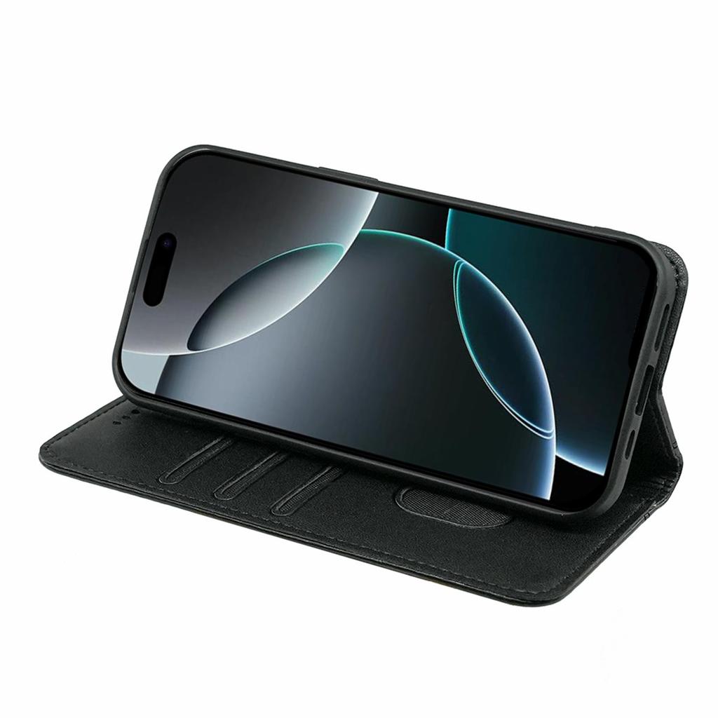 HX01 For iPhone 16 Pro Max Wallet Case Magnetic Closing PU Leather Phone Cover