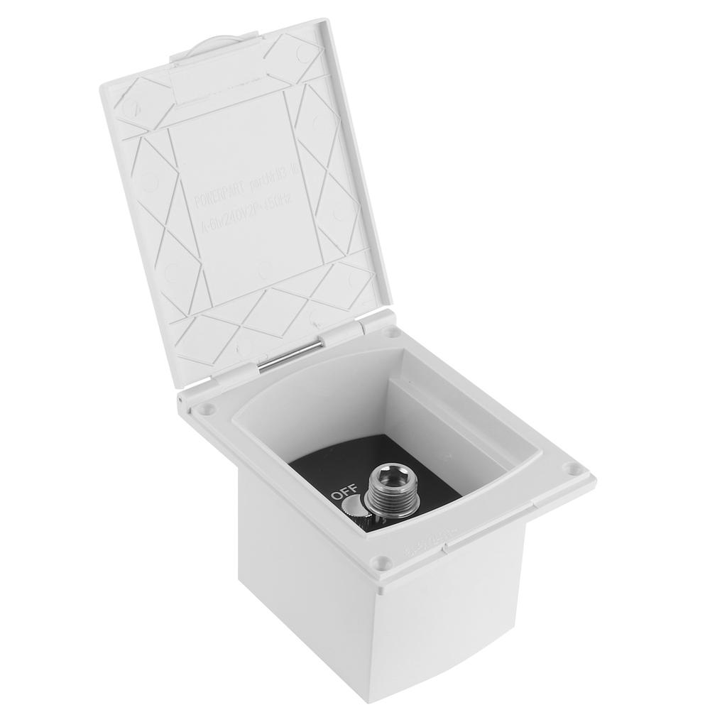 1 2in RV Exterior Shower Box Inlet and Outlet Interface White for Caravan RV Boat Motorhome Without Shower Hose Head