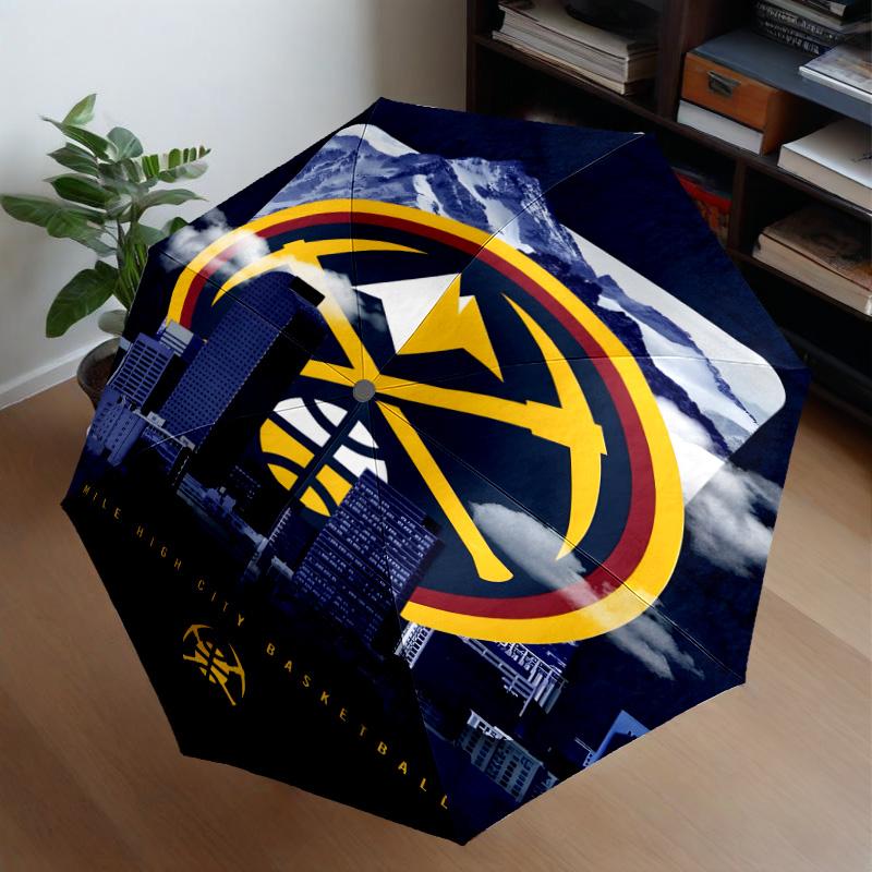 Nuggets Logo Art Umbrella 8-Frame for Travel, Camping, Casual Lightweight Portable Umbrella, Essential for Every Family Holidays Gift