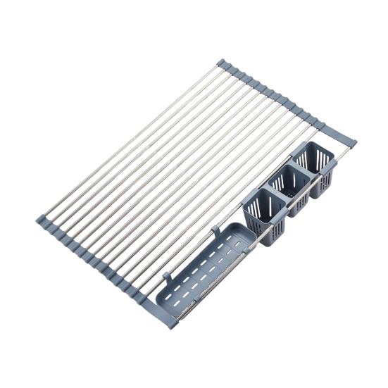 Расширяемая рулонная сушилка для посуды, прочная несущая, нержавеющая, регулируемая по длине раковина