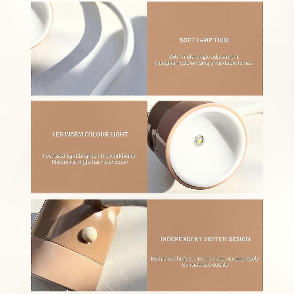 Flexible LED Neck Light for Bedtime Reading, Hands-Free Design with RGB Colors, SOS Function and Timer Feature