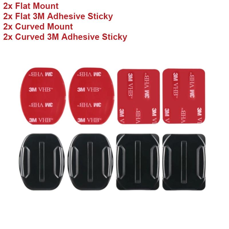 Крепление на шлем, плоские клейкие крепления для GoPro 1211 10 9 8 7 6 5 Insta360 X3 X2 DJI Osmo аксессуары для экшн-камер