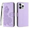For iPhone 16 Pro Max Phone Cases Mandala Flower Leather Wallet Mobile Cover with Strap
