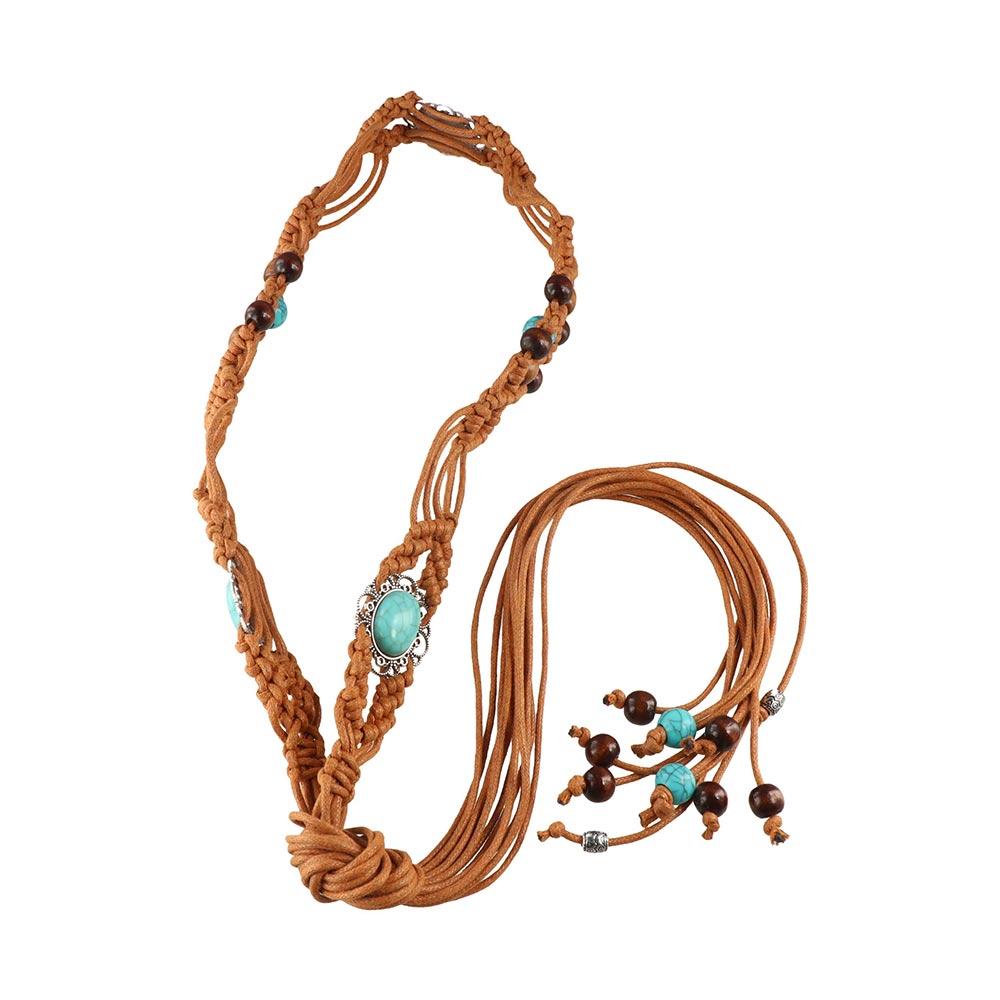 Versatile Woven Belt Ethnic Style Dress Chain Waist Dress Accessories Braided Waist Belt  Women