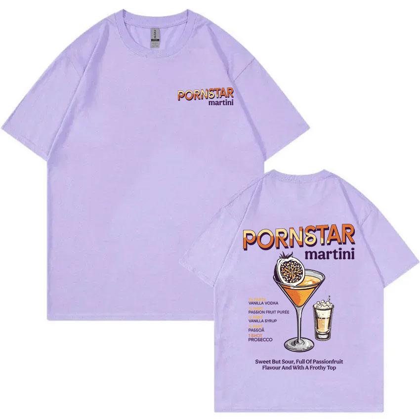 Забавная футболка с графикой коктейля Pornstar Martini для мужчин и женщин, винтажная, оверсайз, уличная, унисекс, из мягкого хлопка, с коротким рукавом