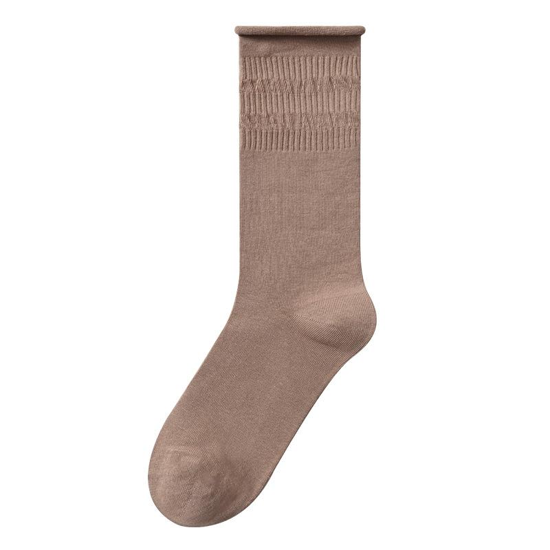 Pure Cotton Winter White Cotton Socks for Women Are Versatile and Odorless. All-cotton Mid-top Socks for Women In Autumn and Winter