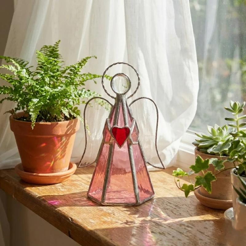 Colorful Acrylic Angel Statue Tealight Candle Stand Votive Candle Holder For Religious Ceremonies And Wedding Gift