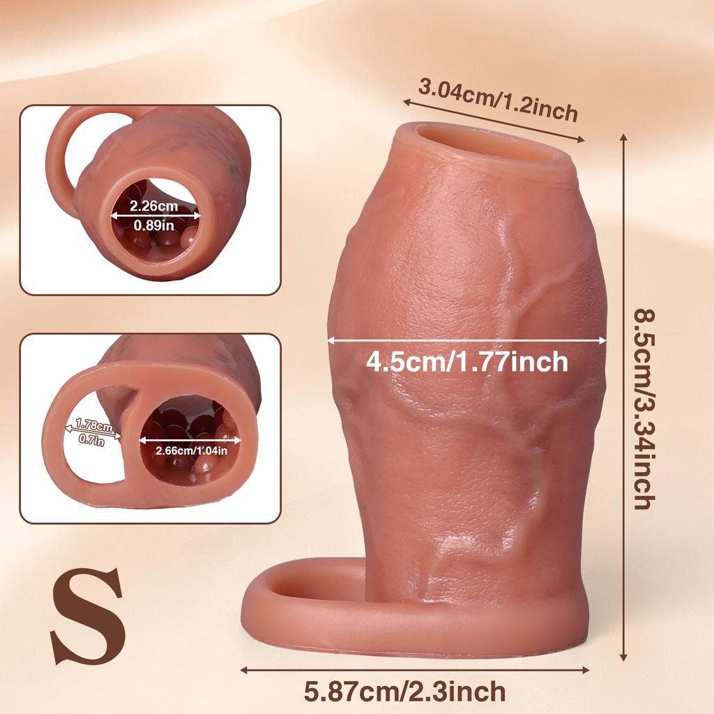 Thicken Cock Sleeve Lock Sperm Penis Ring Adult Men Sex Toys Enlarged Soft Silicone Dildo Dick Sleeve Enlargement Sex Toy Male