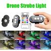 LED Strobe Drone Light with Remote Control Multiple Modes Color Changing Anti-Collision Mini