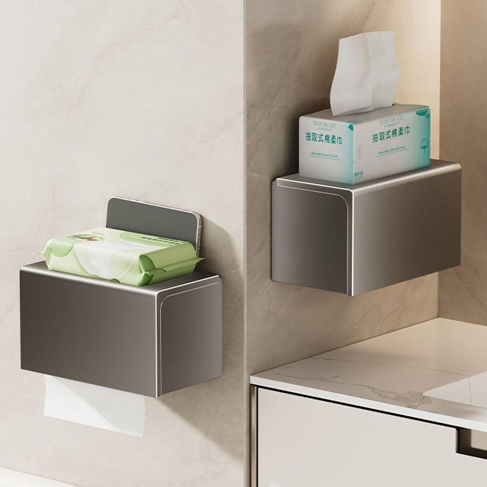 Waterproof Roll Paper Storage Rack Punch-Free Paper Towel Holder Bathroom Accessories