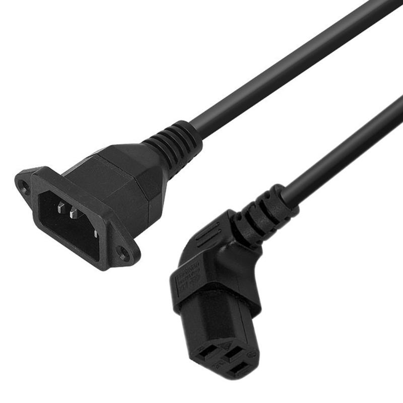 Удлинитель кабеля C13 Female на C14 Male с резьбовым отверстием, 90 градусов, IEC320, C14 на C13, угловой вверх/вниз/влево/вправо