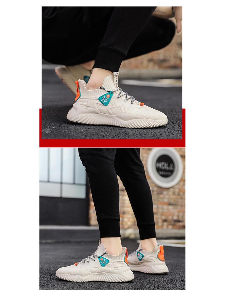 Мужские 2025 Дышащие кроссовки Fly-knit - Повседневная, трендовая, модная спортивная обувь для весны и осени