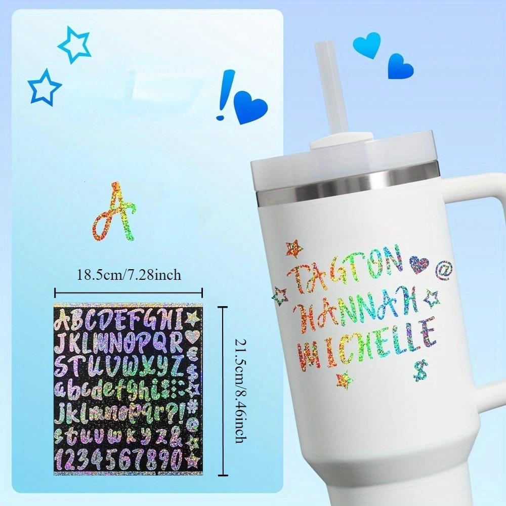 5-10pcs Waterproof Laser Name Stickers Number Letter Sticker Label Custom DIY Cup Mug Sticker Gift Card Stationery Decor Diary
