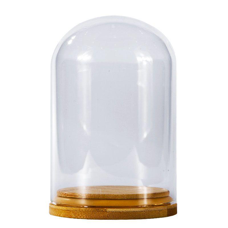 Дисплей для грецких орехов Вэньвань, тыквы и косточек оливы с бамбуковым основанием и стеклянным колпаком высокой прозрачности