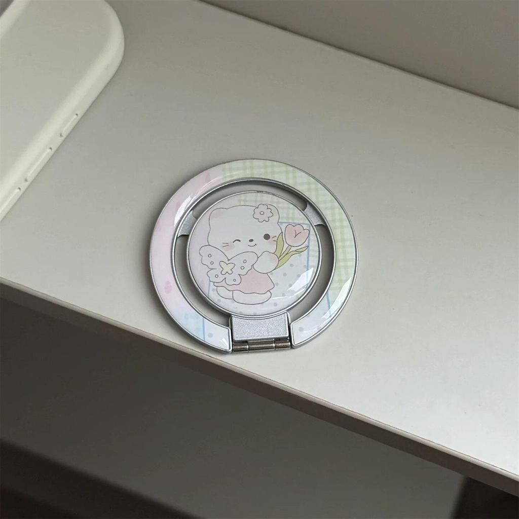 Милый Мультяшный Складной Держатель для Телефона с Совместимостью MagSafe и Сильным Магнитным Притяжением