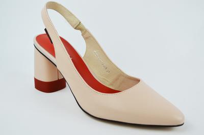 Босоножки на каблуке 1271 35 Бежевые кожа