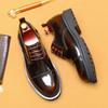 Кожаные туфли мужские трехсоставные формальные деловые туфли из коровьей кожи внутри британские глянцевые на платформе повседневные мужские туфли