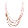 [Q1312] - Pink 'Acapulco' Designer Necklace - 5 Rows