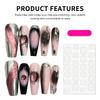 Pink Black Long Press on Nails with Cat Eyes Lightweight and Easy to Stick Fake Nail for Stage Performance Wear