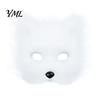 Halloween Party Fancy Dress Plush Fox Cosplay Mask, Fluffy Tail, Costumes Props, Fuzzy Anime Costume Accessories Mask for Convention And Role Play Cat