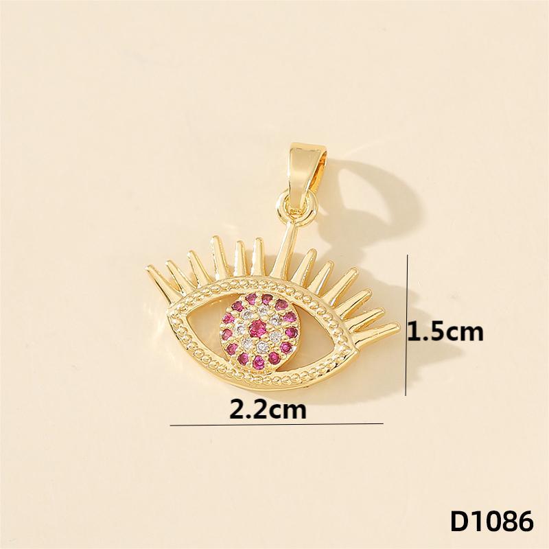 Devil'S Eye Jewelry Chain Pendant Hip Hop Jewelry Copper Gold Plated Zircon Accessories Pendant