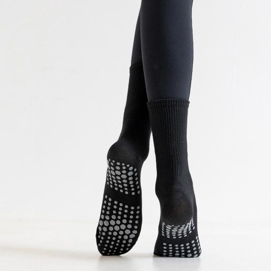 1 пара носков для йоги с нескользящей силиконовой накладкой, дышащие, влагоотводящие, профессиональные, женские, балетные, танцевальные, фитнес, пилатес, спортивные, до середины икры