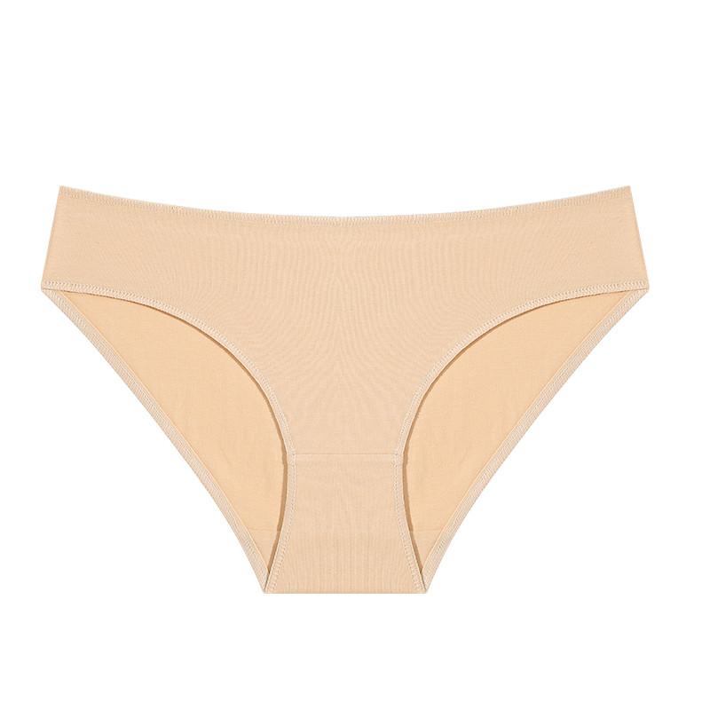 FINETOO Mid-waist Cotton Panty For Women Sexy Solid Color Lingerie Soft and Breathable Underwear