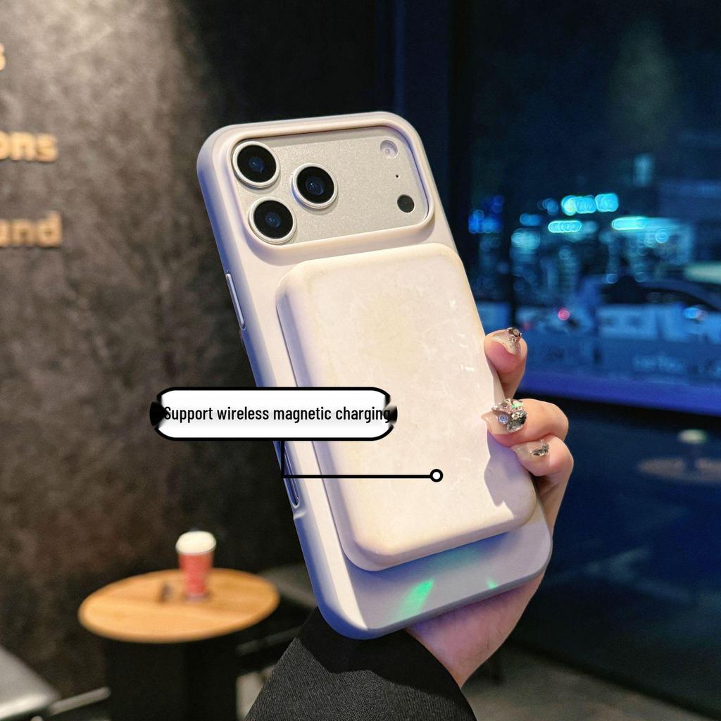 Тонкий магнитный кольцо-держатель для iPhone 16/17 Pro Max, двухцветный, с покрытием, приятным на ощупь, противоударный, матовый чехол