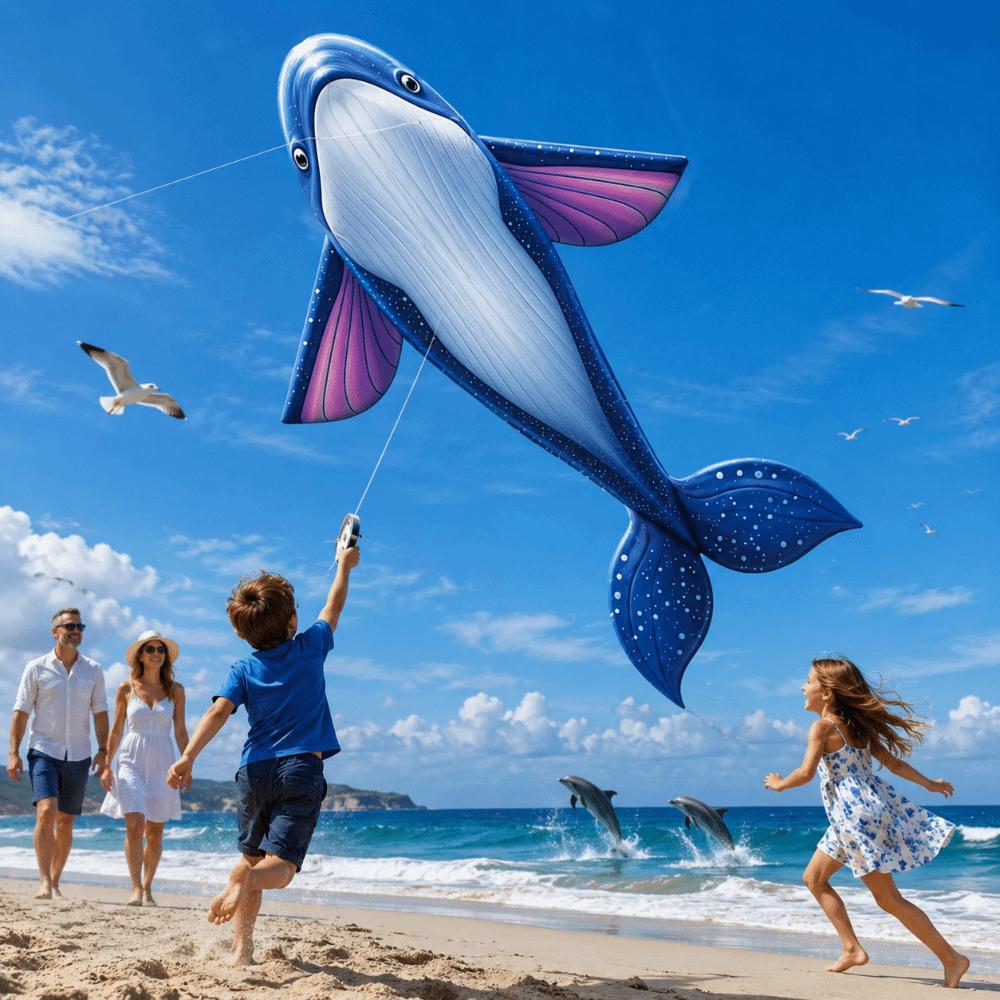 Marine Animal Giant Blue Whale Kite Good Flying Children's Kite New Flying Fish Kite Sports Fun