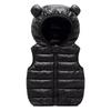 Children's Winter Solid Color Cotton Vests With A Hood