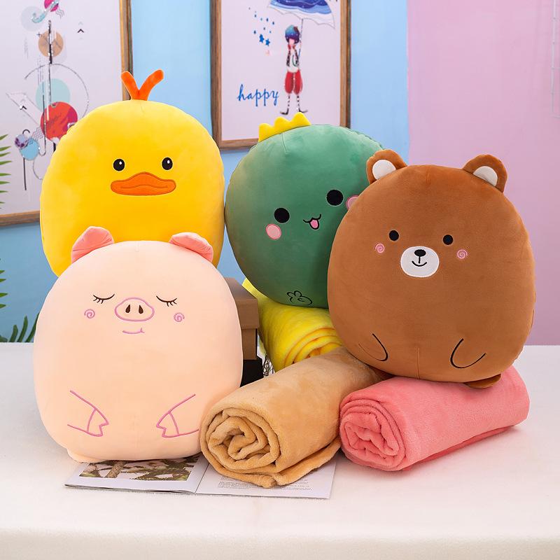 Плюшевая игрушка-подушка-одеяло «два в одном»