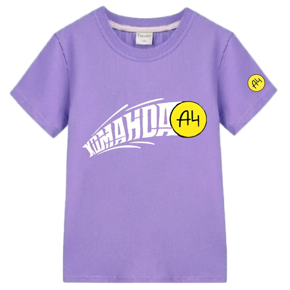 Детская футболка Merch A4 с героями мультфильмов, новая летняя футболка с короткими рукавами для мальчиков и девочек, футболка Vlad A4 с бумажным принтом, детская одежда, топы, футболки