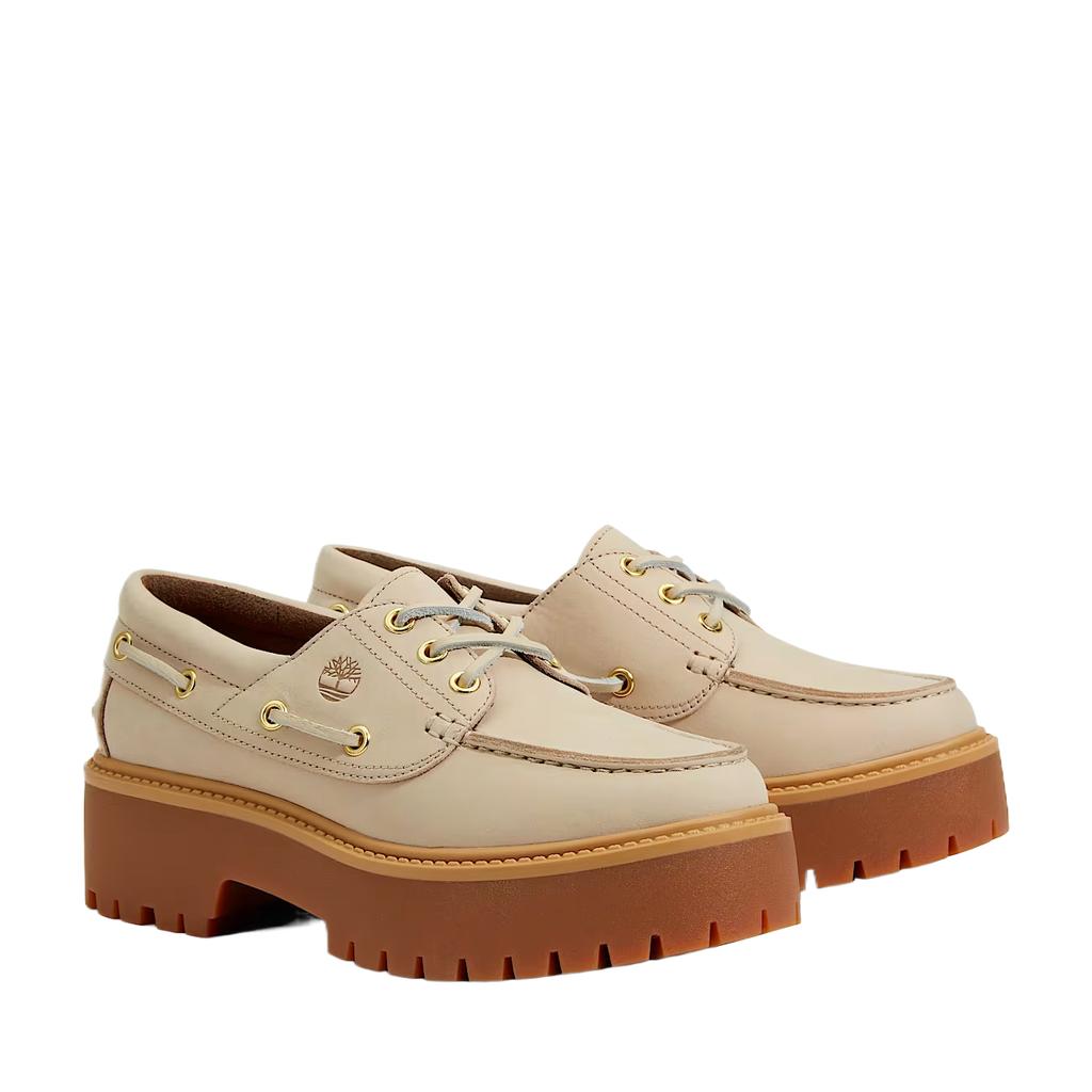 Timberland Stone Street Кожаные Удобные Модные Минималистичные Классические Лоферы Женская кроссовка Бежевый TB0A6AVY236