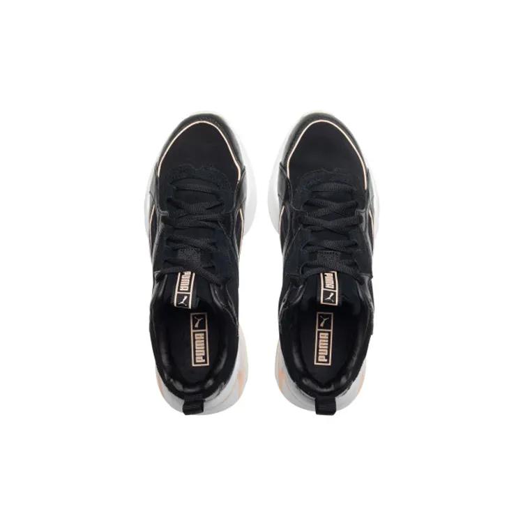 Puma Womens Nova 2 Suede 'Peach Parfait' (women's sizes) Black / Peach Parfait Chunky Sneakers 370959 01