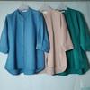 Export Daily Order Export Tail Goods Silk Linen Stand-up Collar 3/4 Sleeve Happy Shirt Female Pure Color Casual Outwear Lazy Spring