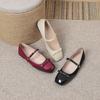 Fashion Square Toe Fashion Women's Shoes Autumn Large Size Luxury One Word Strap Mary Jane Shoes Bow Knot Elegant Non Slip Banquet Shoes